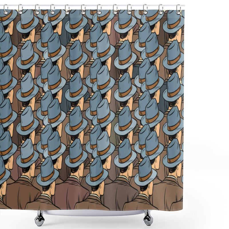 Personality  Background Crowd Of The Same Men, Stand Back Shower Curtains