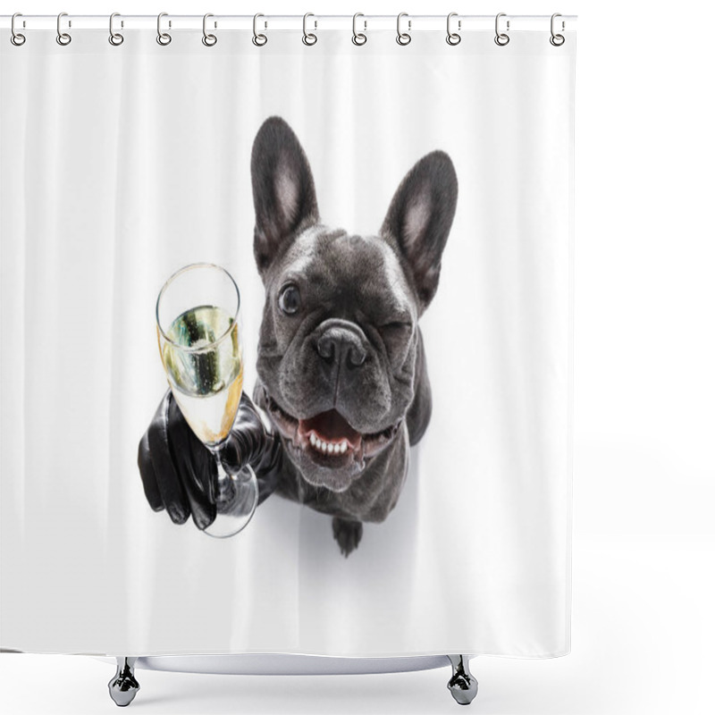 Personality  Happy New Year Dog Celberation Shower Curtains