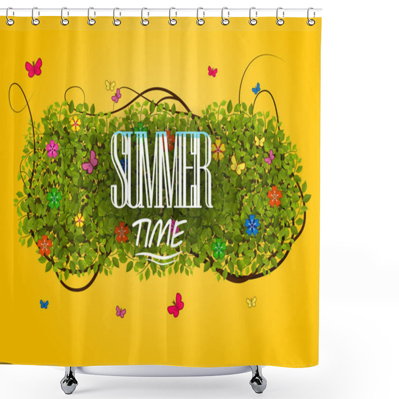 Personality  Illustration Summer Time Shower Curtains