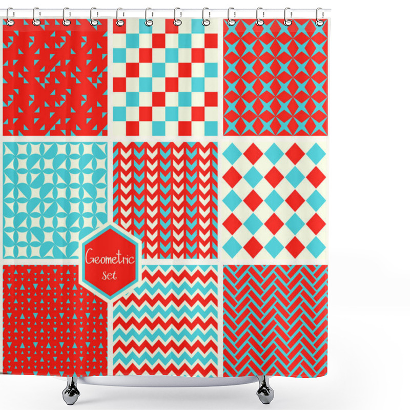 Personality  Seamless Geometric Patterns Set Shower Curtains