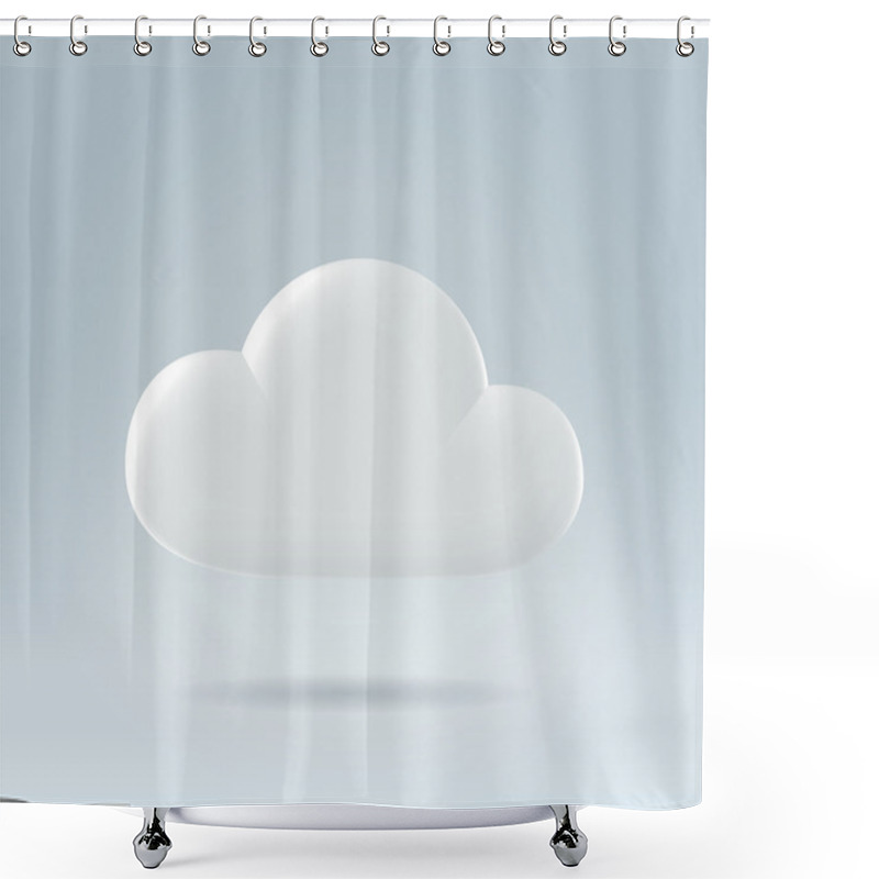 Personality  Pure Clean White Plastic Cloud Shower Curtains