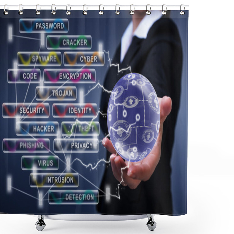 Personality  Social Networking And Cyber Security Concept Shower Curtains