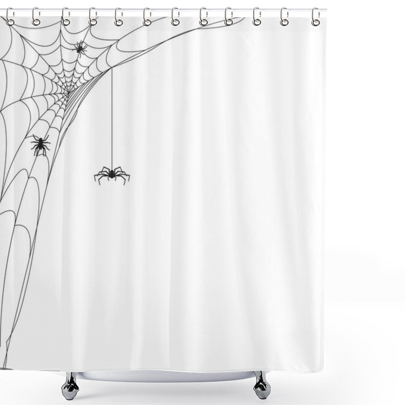 Personality  Black Spiders And Spider Web Shower Curtains