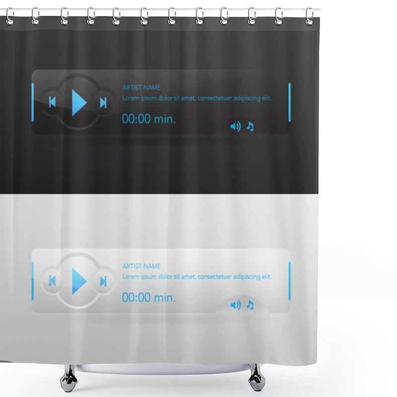 Personality  Vector Glossy Audio, Video Player Shower Curtains