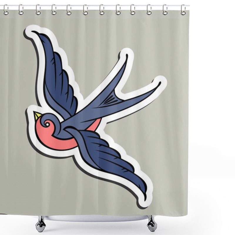 Personality  Swallows . Old School Tattoo Style Shower Curtains