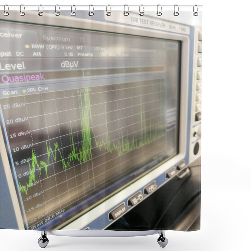 Personality  Radio Frequency Spectrum During Electromagnetic Compatibility Emissions Scan Shower Curtains