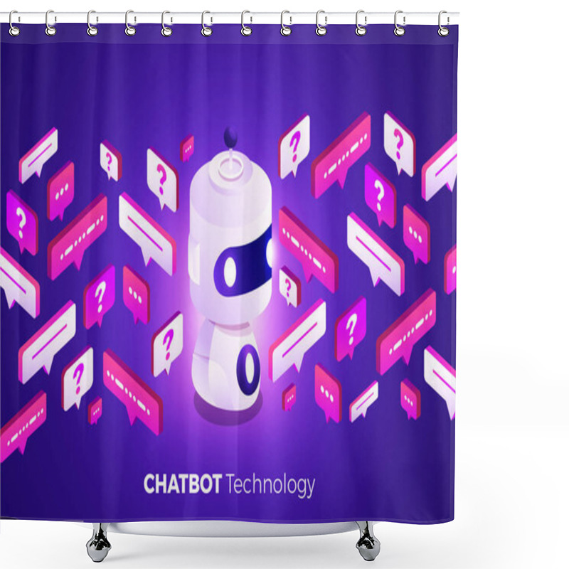 Personality  Isometric Chatbot Technology Shower Curtains