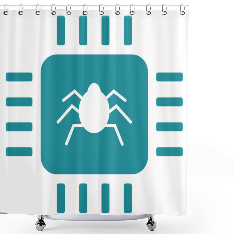 Personality  Hardware Bug Flat Vector Icon Shower Curtains