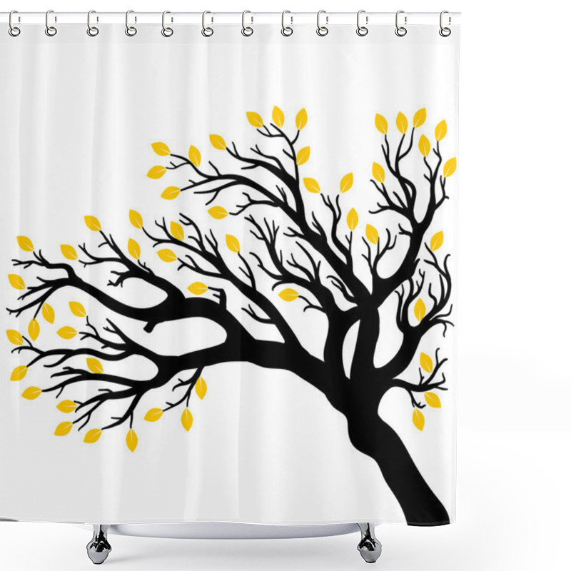 Personality  Vector Drawing Of The Tree Shower Curtains