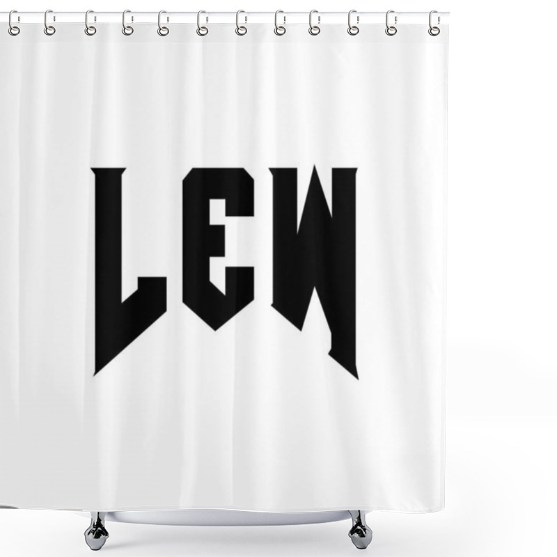 Personality  LEW Letter Logo Design For Technology Company. LEW Logo Design Black And White Color Combination. LEW Logo, LEW Vector, LEW Design, LEW Icon, LEW Alphabet. LEW Typography Logo Design Shower Curtains