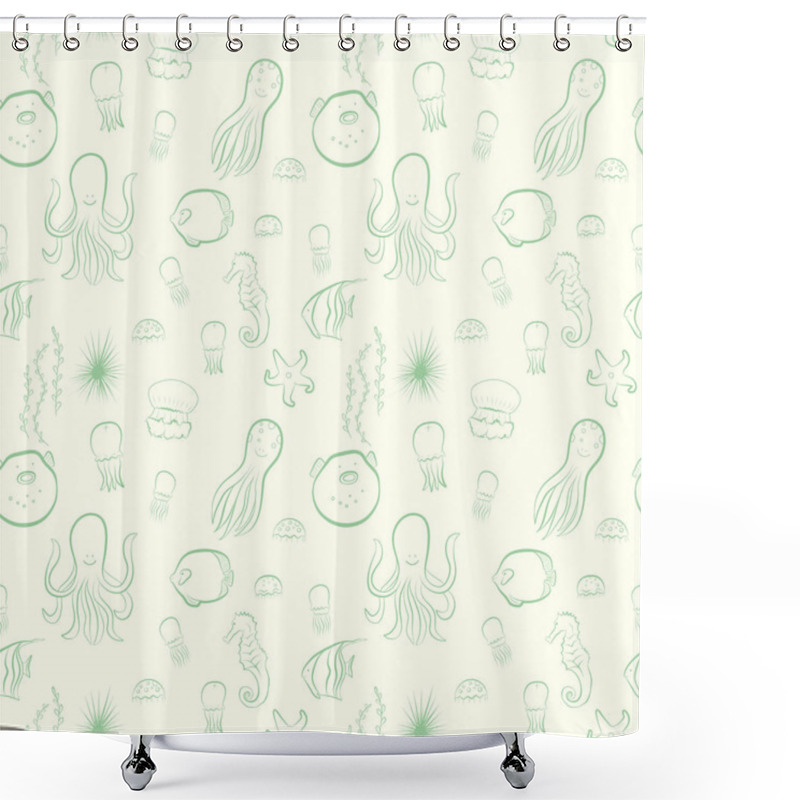 Personality  Sea Pattern. Shower Curtains