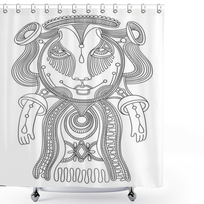 Personality  Doodle Fantasy Monster Personage Shower Curtains