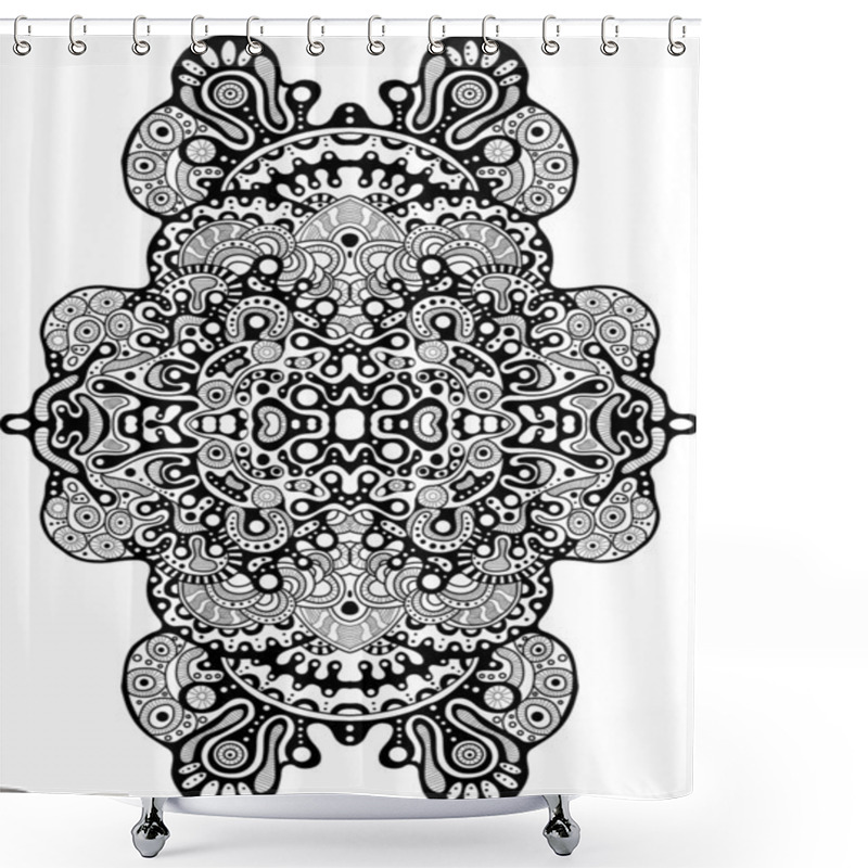 Personality  Black And White Symmetric Pattern Shower Curtains