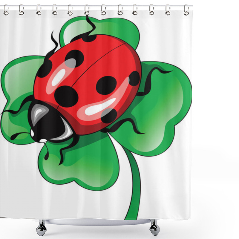 Personality  Ladybug On Clower Shower Curtains