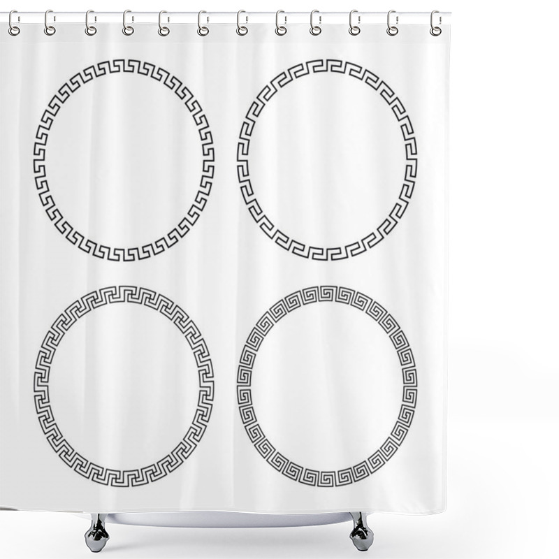 Personality  Greek Frames On A White Background, Vector Shower Curtains