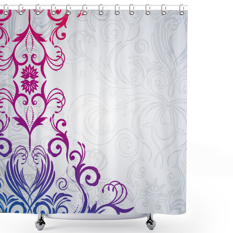 Personality  Abstract Vector Floral Background With East Flowers. Shower Curtains