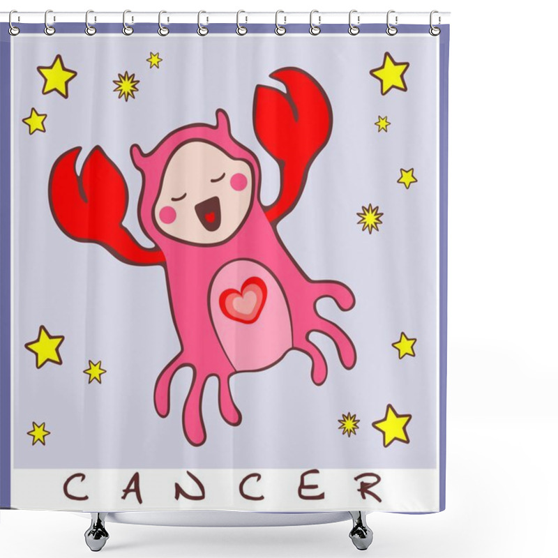 Personality  Baby Birth Greeting Card With Starsign Shower Curtains