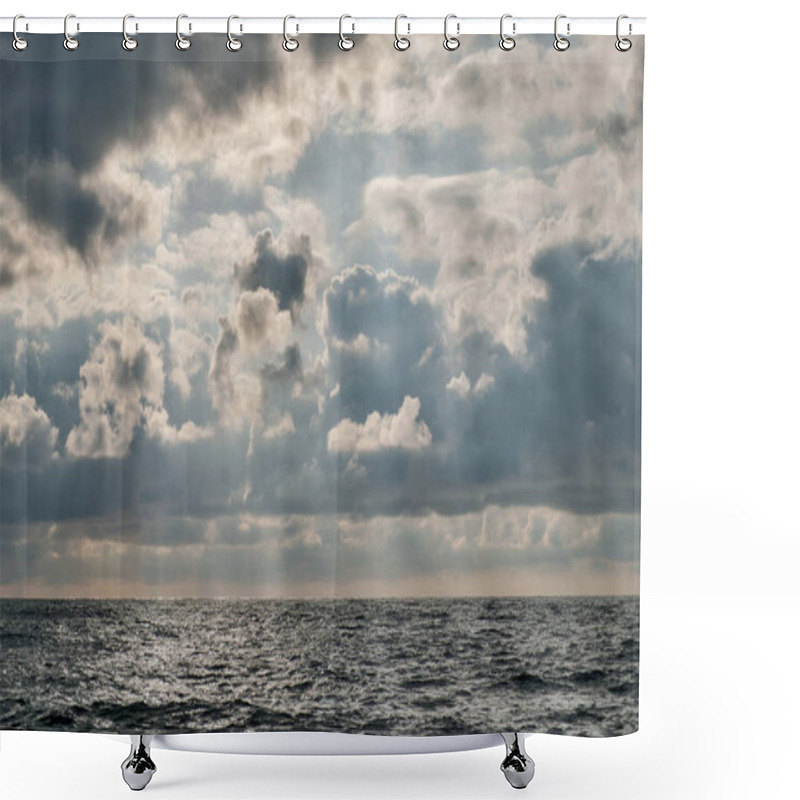 Personality  Cloudy Sky Above Sea Shower Curtains