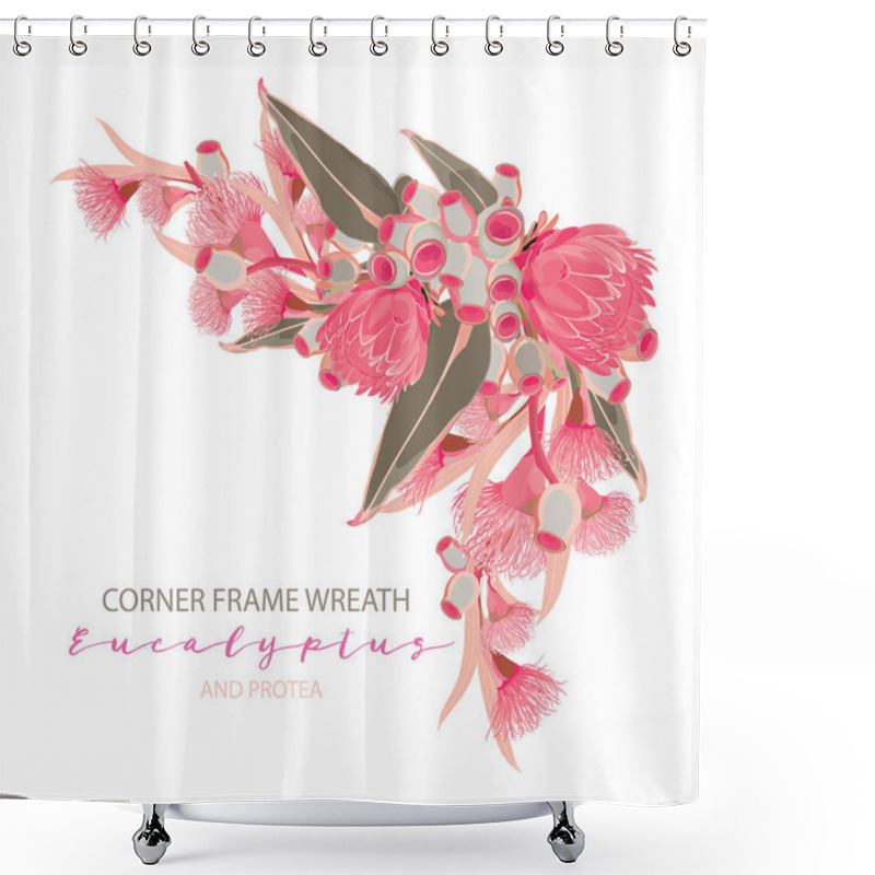 Personality  Eucalyptus Corner Frame Wreath Shower Curtains