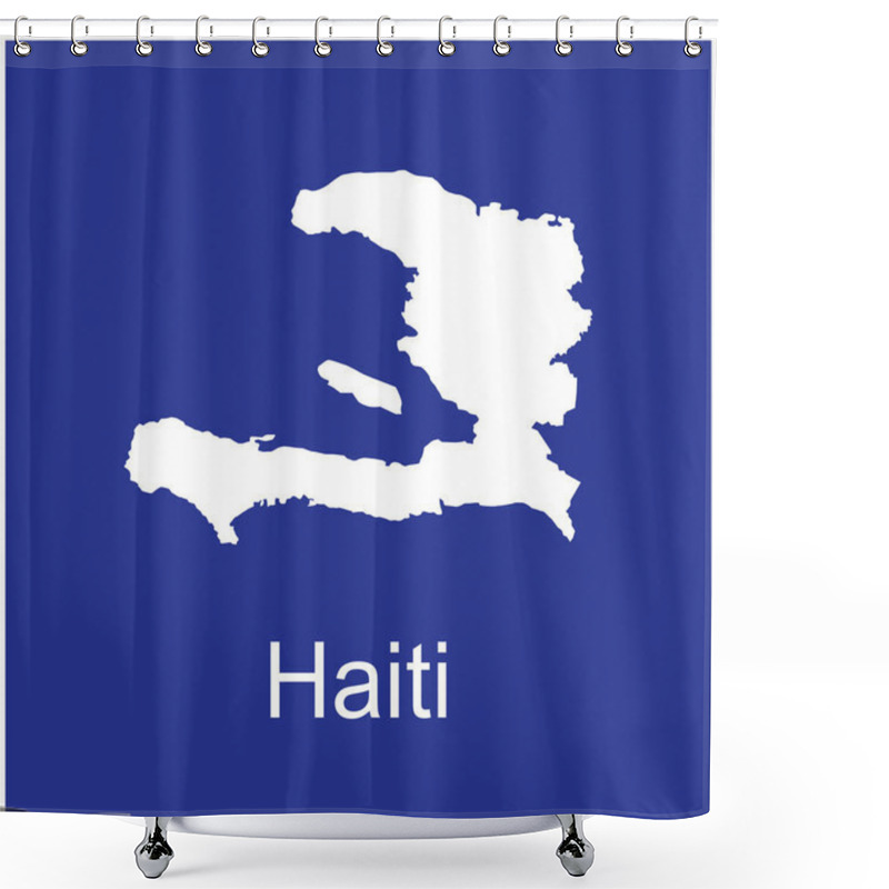 Personality  Haiti Map Icon Illustration Design Shower Curtains