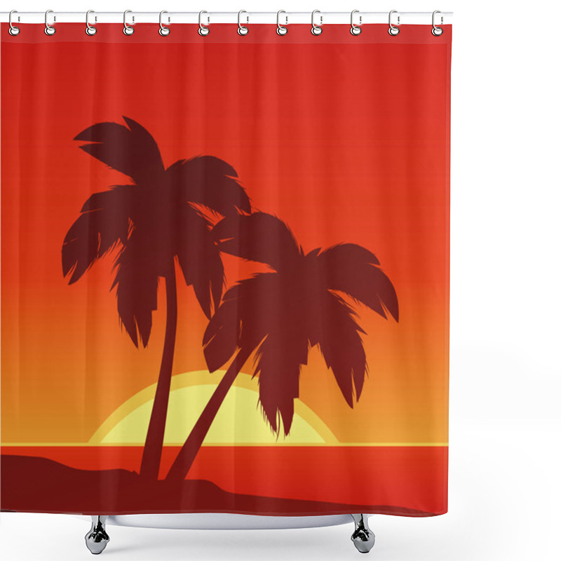 Personality  Beach Sunset Shower Curtains