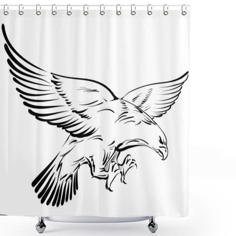 Personality  Eagle Doodle Shower Curtains