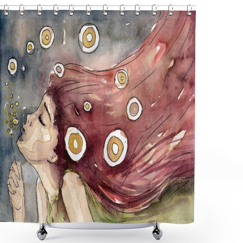 Personality  Portrait Of A Beautiful Woman Shower Curtains