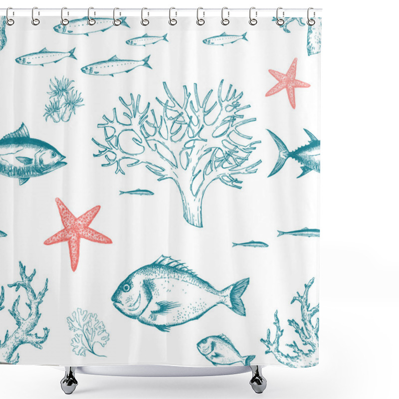 Personality  Sea Life Pattern Shower Curtains