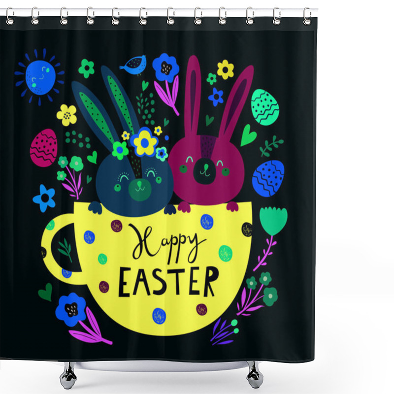 Personality  Happy Easter Card Shower Curtains