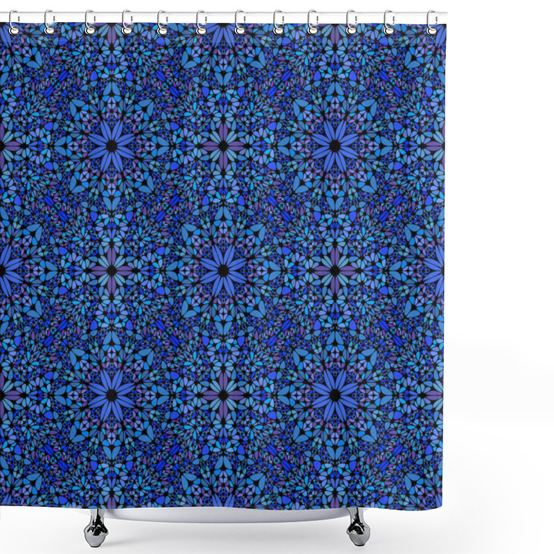 Personality  Oriental Abstract Blue Stone Mosaic Petal Pattern Background Shower Curtains