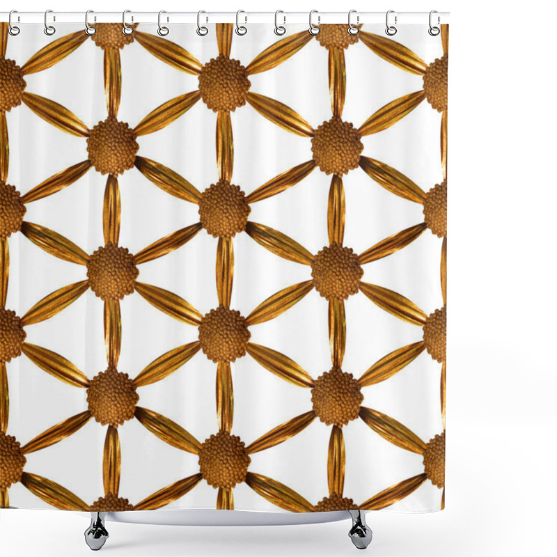 Personality  Gilded Flower Of Life Shower Curtains