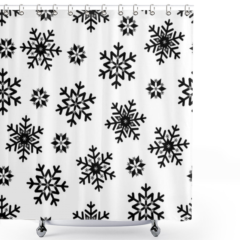 Personality  Seamless Pattern Snowflake Shower Curtains