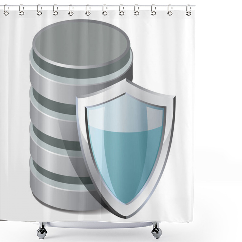 Personality  Database Protection Icon Shower Curtains