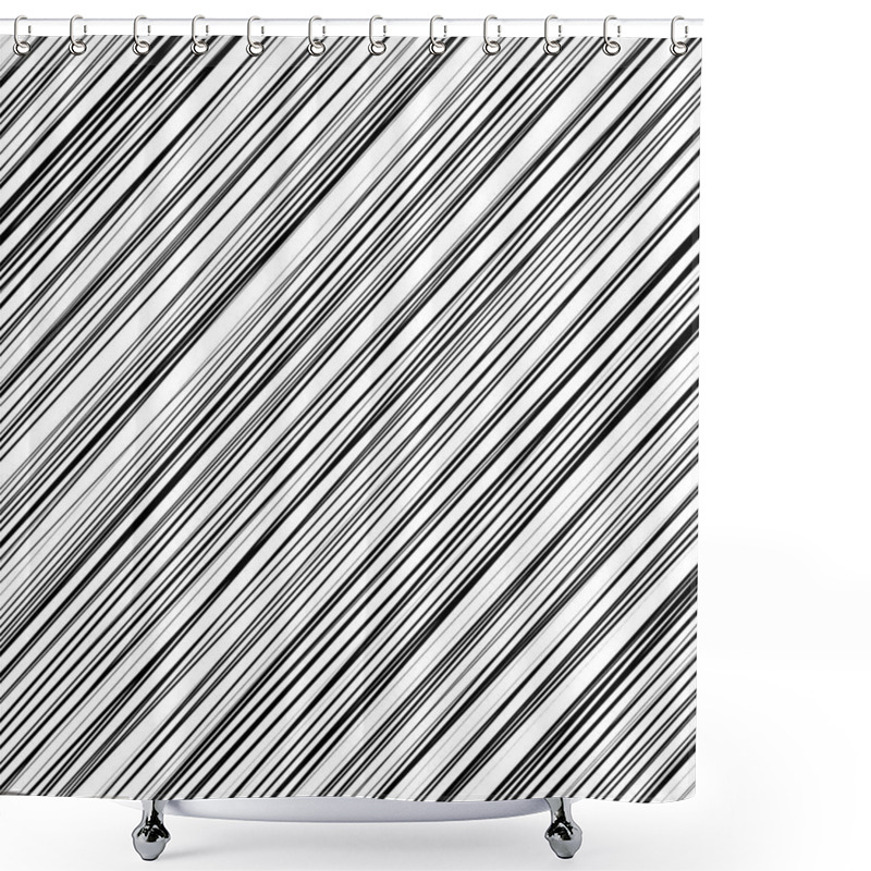 Personality  Oblique Black Lines Vector Shower Curtains