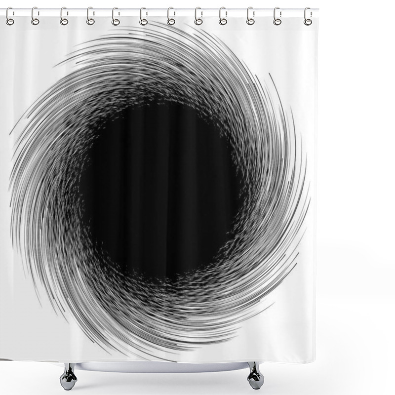 Personality  Pattern Of Rotating Radial Lines Shower Curtains