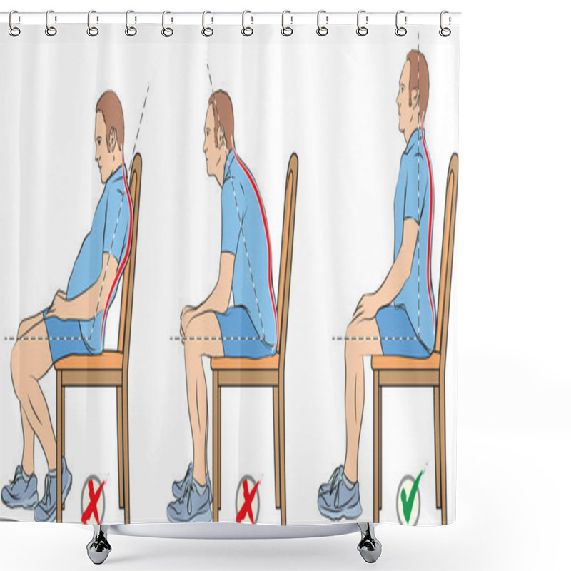 Personality  Sitting Positions Shower Curtains