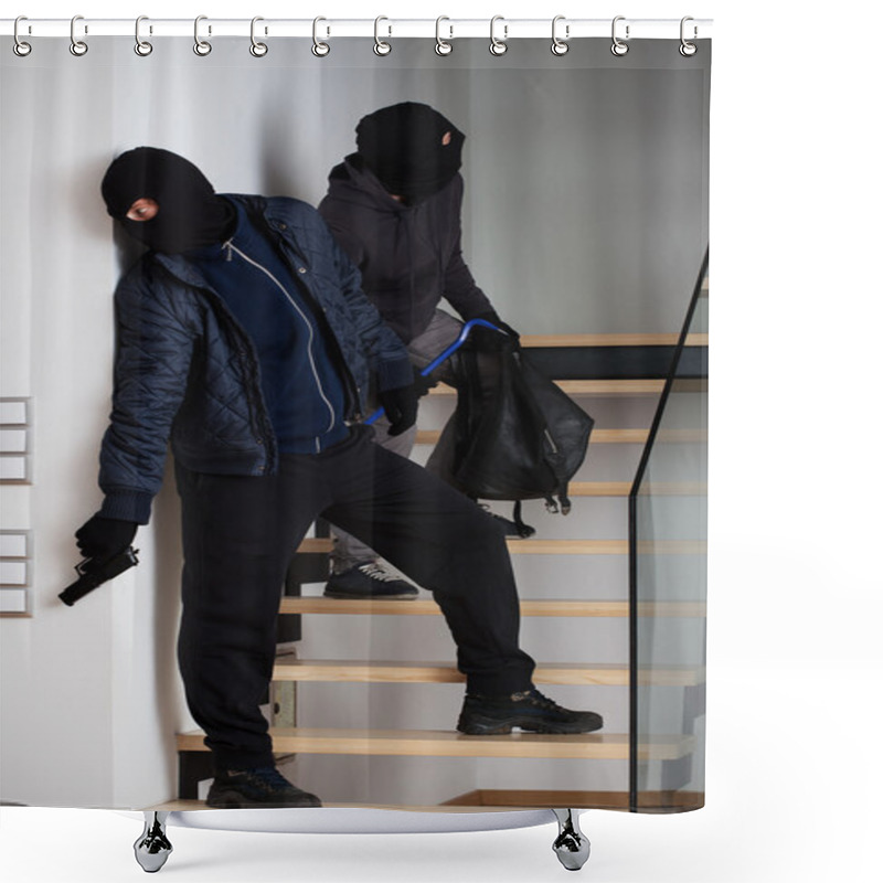 Personality  Two Robbers Escaping Shower Curtains