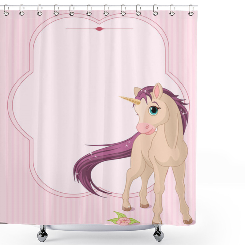 Personality  Baby Unicorn Place Card Shower Curtains