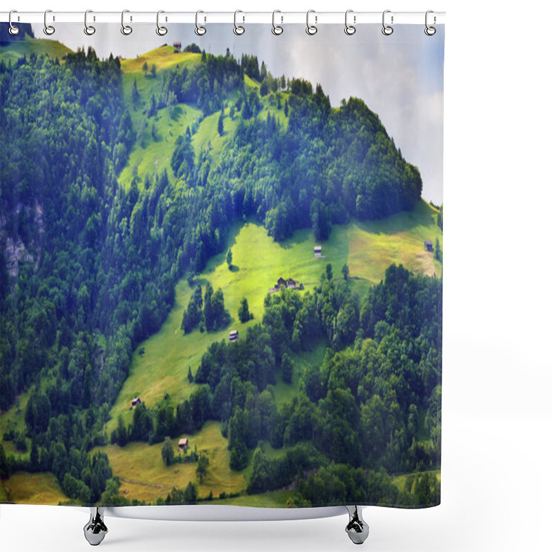 Personality  Stunning Alpine Landscape In Canton Uri, Switzerland Shower Curtains