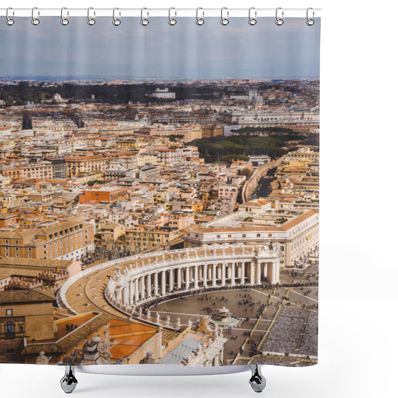 Personality  Aerial View Of St. Peter's Square And Ancient Buildings Of Vatican, Italy Shower Curtains