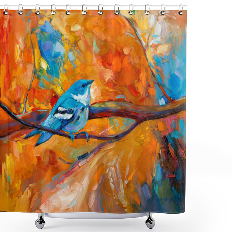 Personality  Blue Cerulean Warbler Bird Shower Curtains