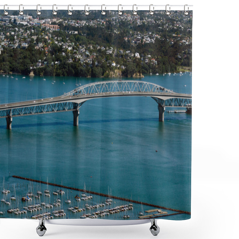 Personality  Auckland Cityscape - Harbour Bridge Shower Curtains