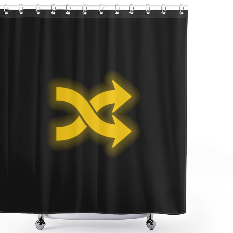 Personality  Arrow Shuffle Yellow Glowing Neon Icon Shower Curtains