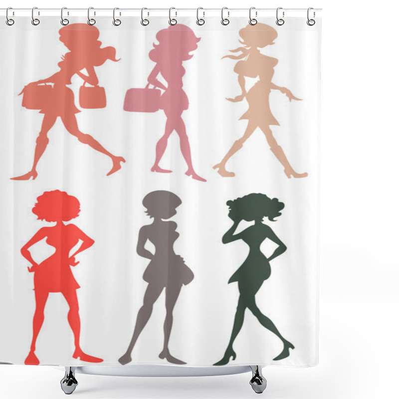 Personality  Teenage Girls Silhouettes Shower Curtains