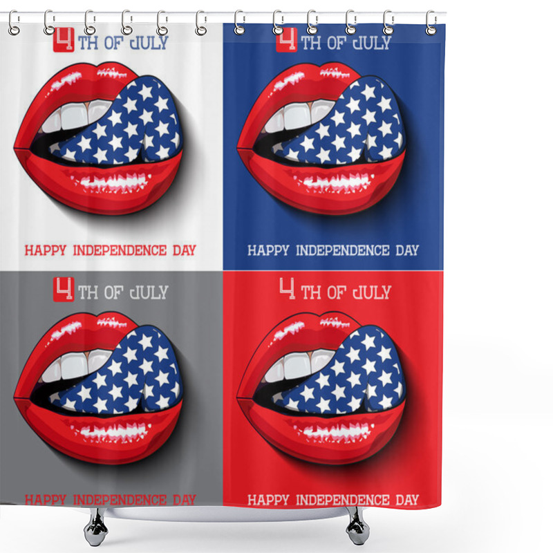 Personality  Happy Independence Day Card United States Of America, 4 Th July. Shower Curtains