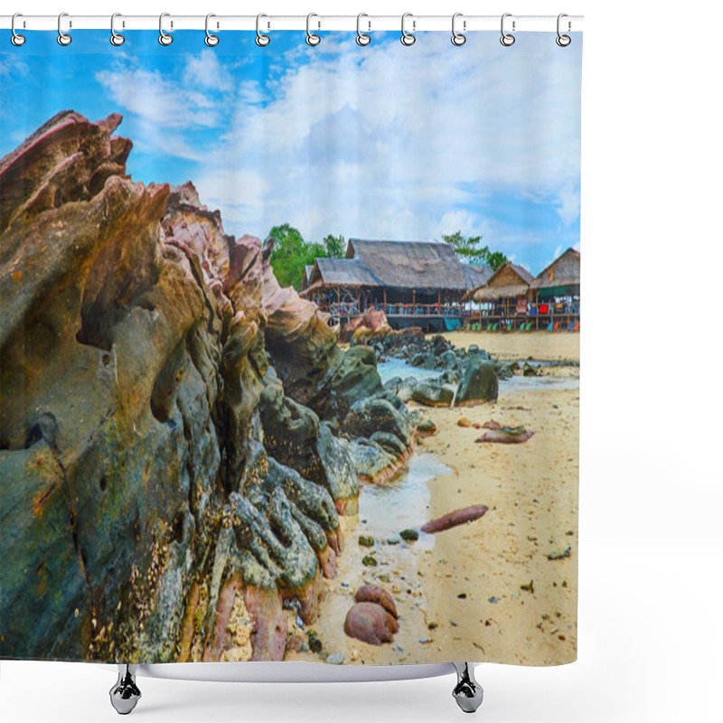 Personality  Limestone Rocks Of Khai Nai Island, Phuket, Thailand  Shower Curtains