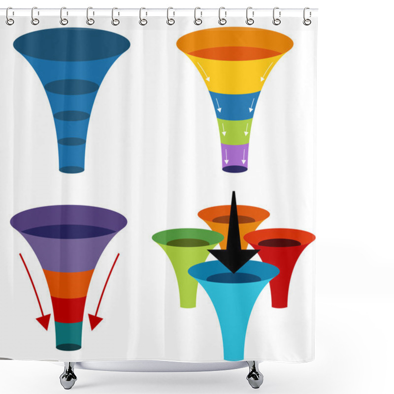 Personality  3d Funnel Charts Shower Curtains