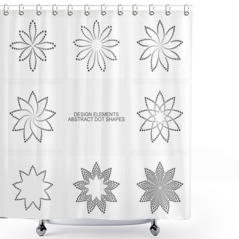 Personality  Flowers Shapes From Dots. Shower Curtains