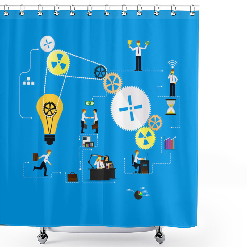 Personality  Business Infographics Template. Shower Curtains