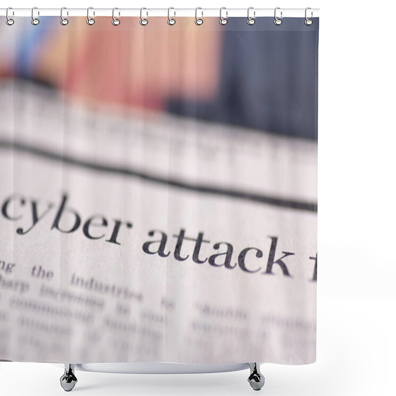 Personality  Cyber Attack Written Newspaper Shower Curtains